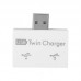 USB Twin Charger Dual 2 Port Charging Splitter Hub Adapter