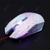 V3 Wired Mouse Crack Pattern RGB Light Adjustment DPI USB Laptop Computer Gaming Mice