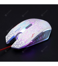 V3 Wired Mouse Crack Pattern RGB Light Adjustment DPI USB Laptop Computer Gaming Mice