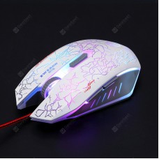 V3 Wired Mouse Crack Pattern RGB Light Adjustment DPI USB Laptop Computer Gaming Mice