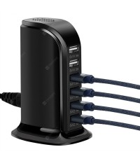 6 Port 30W Charging Station Support USB Charger Power Adapter
