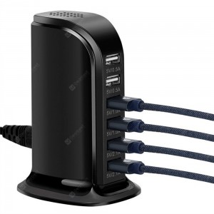 6 Port 30W Charging Station Support USB Charger Power Adapter