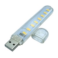 8 LED Mini Portable USB LED Night Light Powered Camping Lamp