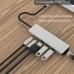 HUB Adapter 8 in 1 Aluminum Alloy USB-C Hub 4K 30HZ HD USB 3.0 Adapter Portable Laptop PD Charging SD TF Card Reader RJ45