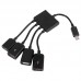 Micro USB Male to 4 USB Female Charging Data Cable OTG