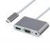 USB3.1 Type C to 4K HDMI + VGA + 3.5mm Audio Adapter for MacBook, ChromeBook