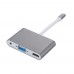 USB3.1 Type C to 4K HDMI + VGA + 3.5mm Audio Adapter for MacBook, ChromeBook