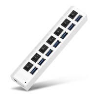 ZX - 4U004W Vertical Type 7 Port USB 3.0 Hub with Independent Switches