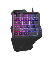 G92 Wired One-handed Gaming Keyboard USB Mini Luminous RGB Backlight Ergonomic Keyboard for PC Gamer