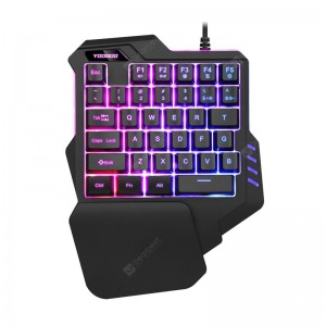 G92 Wired One-handed Gaming Keyboard USB Mini Luminous RGB Backlight Ergonomic Keyboard for PC Gamer