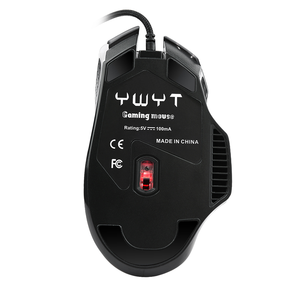 YWYT G816 Cable game mouse 8 button game mouse USB game photoelectric mouse colo- Black USB Port