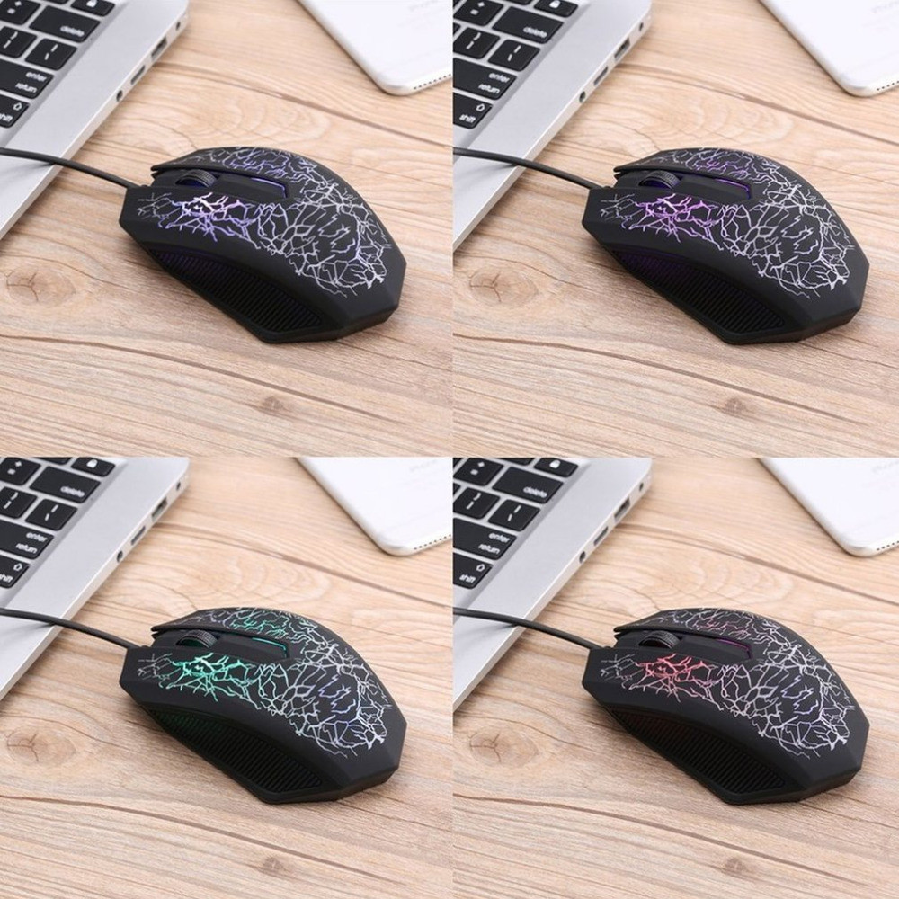 USB Optical Wired Gaming Mouse for PC Laptop Mice - Black