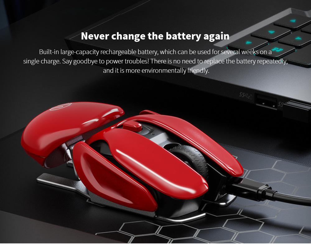 PX2 Metal 2.4G Electricity Wireless Mouse Never change the battery again