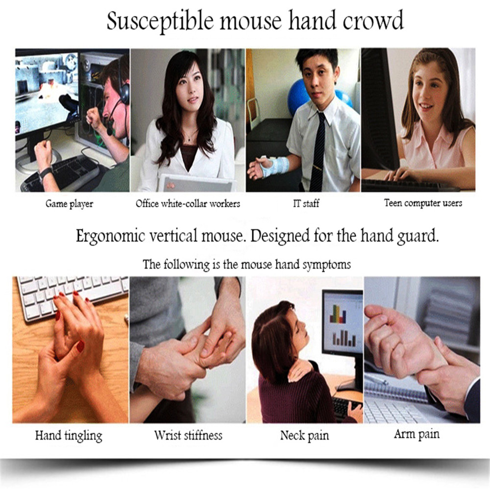 Desktop PC Office Mice Ergonomics Wired Mouse Photoelectric USB Vertical Mouse