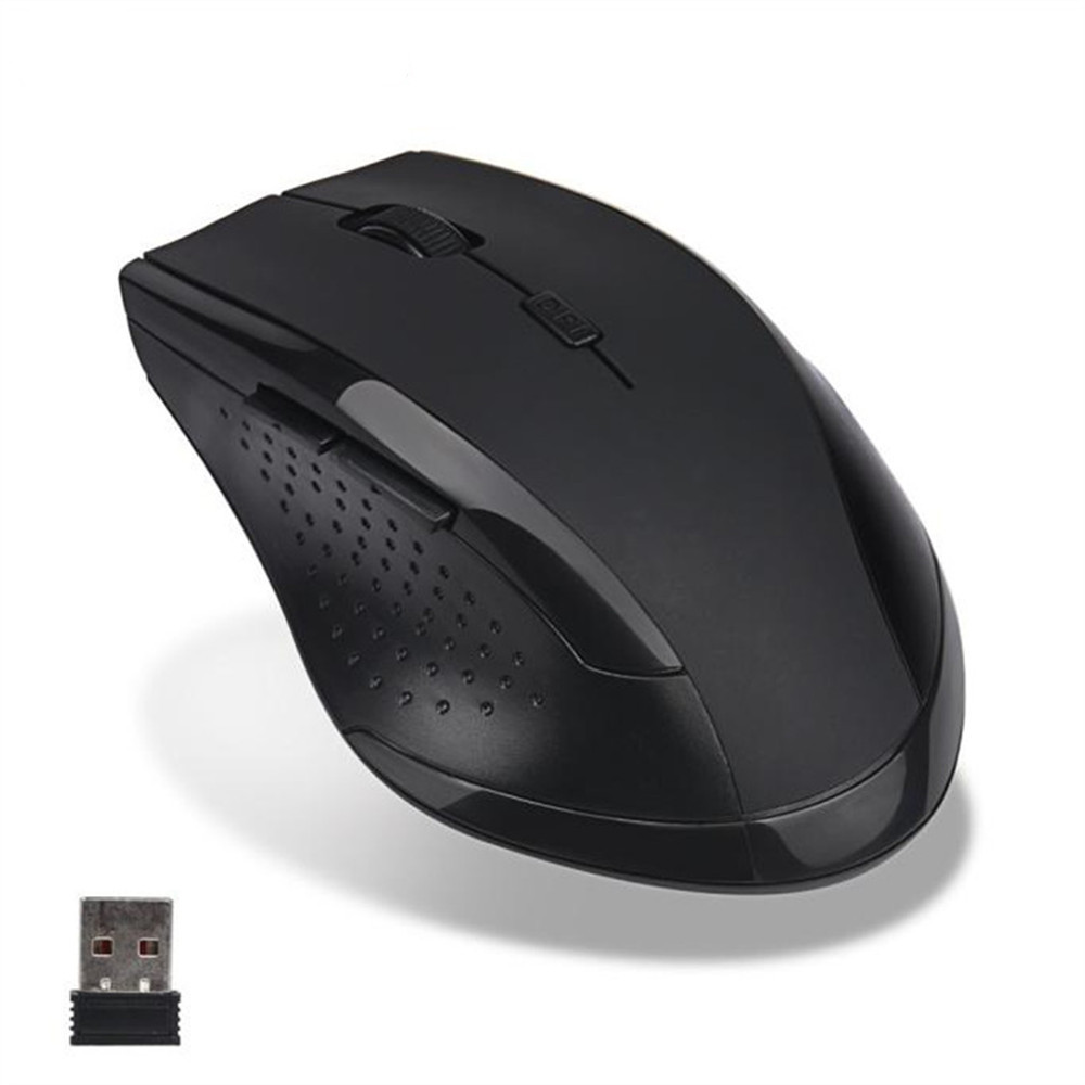 6 Buttons Wireless Mouse 2.4GHz Slim Portable Computer Mice with Nano Receiver - Red