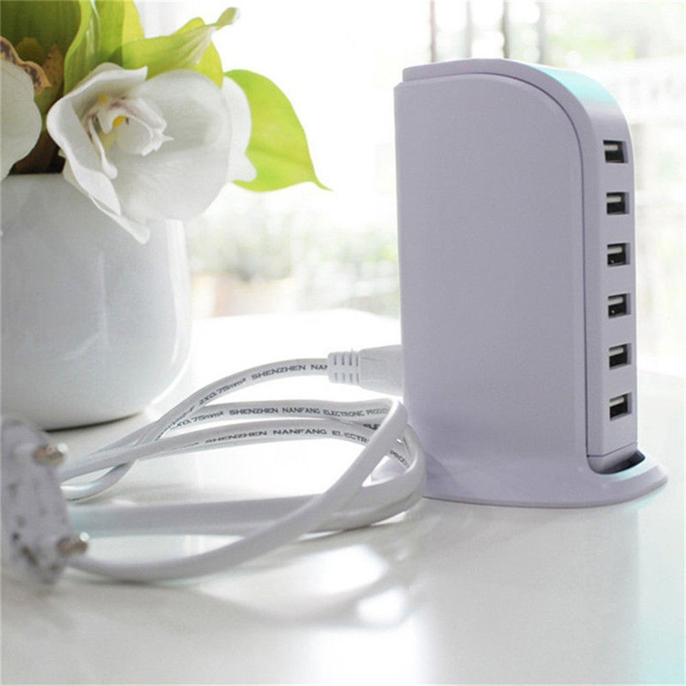 6 Port 30W Charging Station Support USB Charger Power Adapter