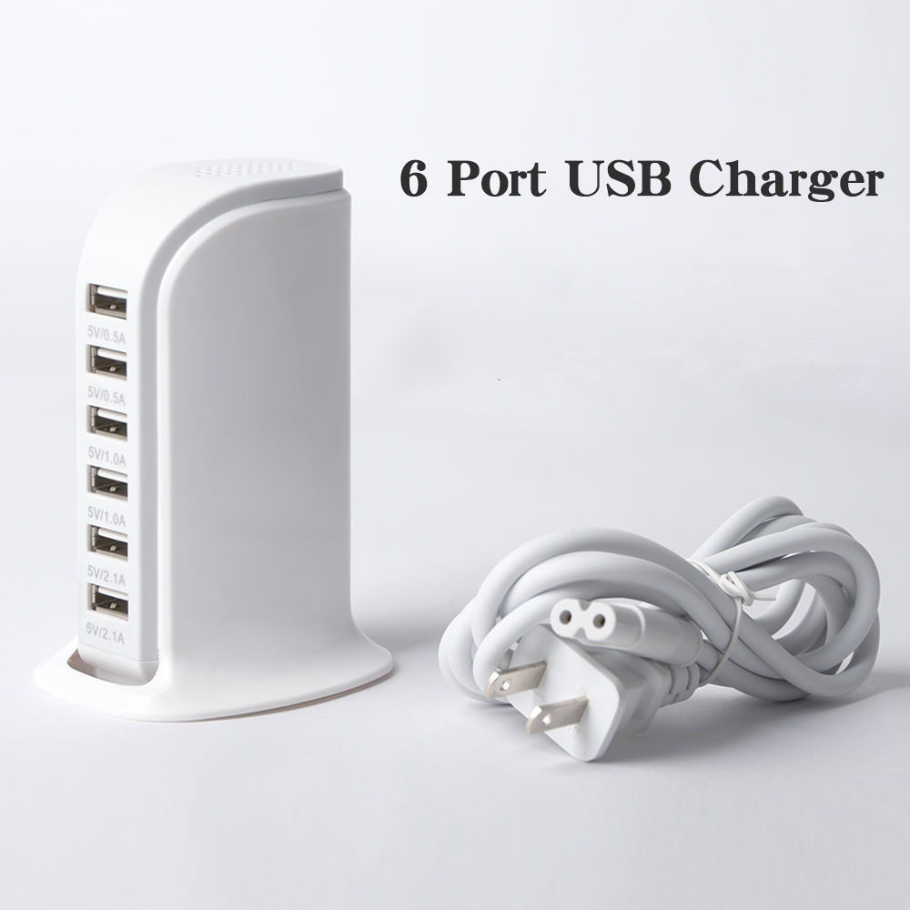 6 Port 30W Charging Station Support USB Charger Power Adapter