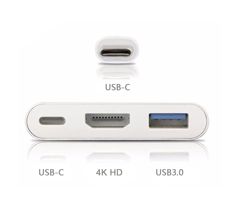 USB Type C to HD 4K Adapter USB C Multiport HD Adapter for MacBook- Gold