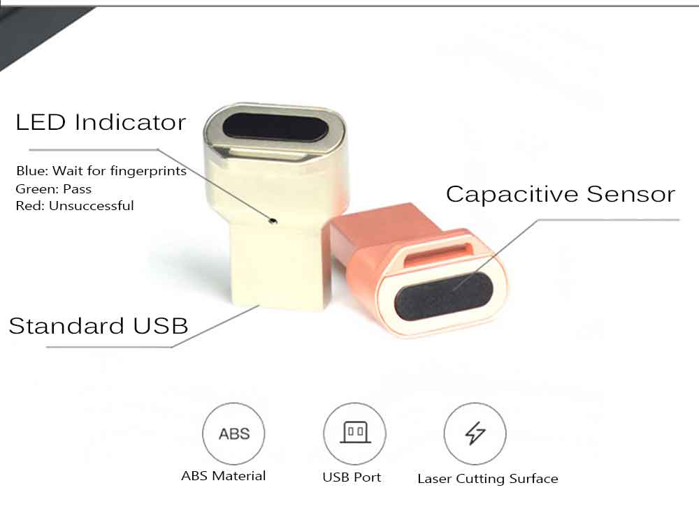 USB Fingerprint Login Device Password Recognition Unlocking Computer Notebook Desktop Automatic Boot- Silver