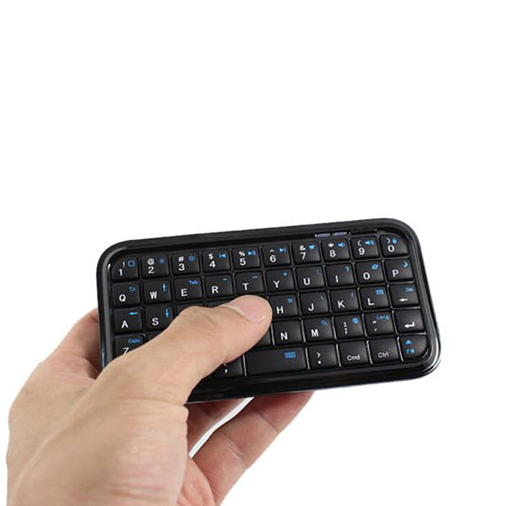 Mini Wireless Rechargeable Ultra-Thin Bluetooth 3.0 Keyboard  - Black