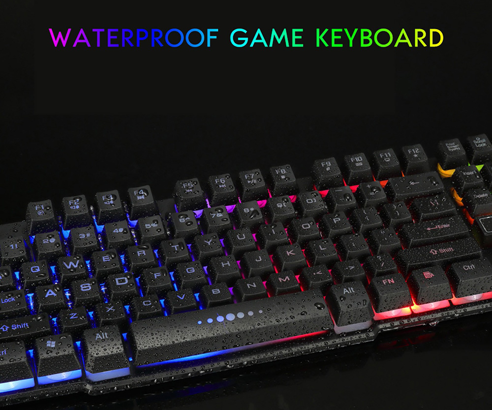 GK50 Rainbow Backlit Computer Game Manipulator Keyboard Wired - White